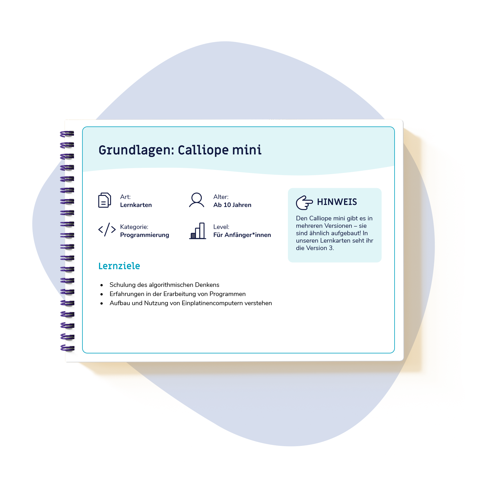 Lernkarten zum Calliope Mini