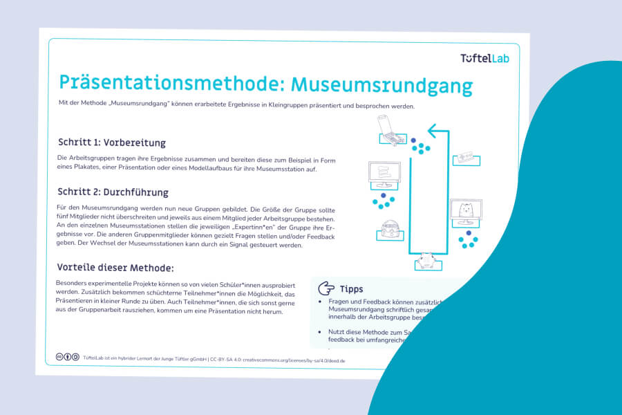 Tueftellab Kurskachel Lernmaterial Informationsblatt Praesentationsmethoden